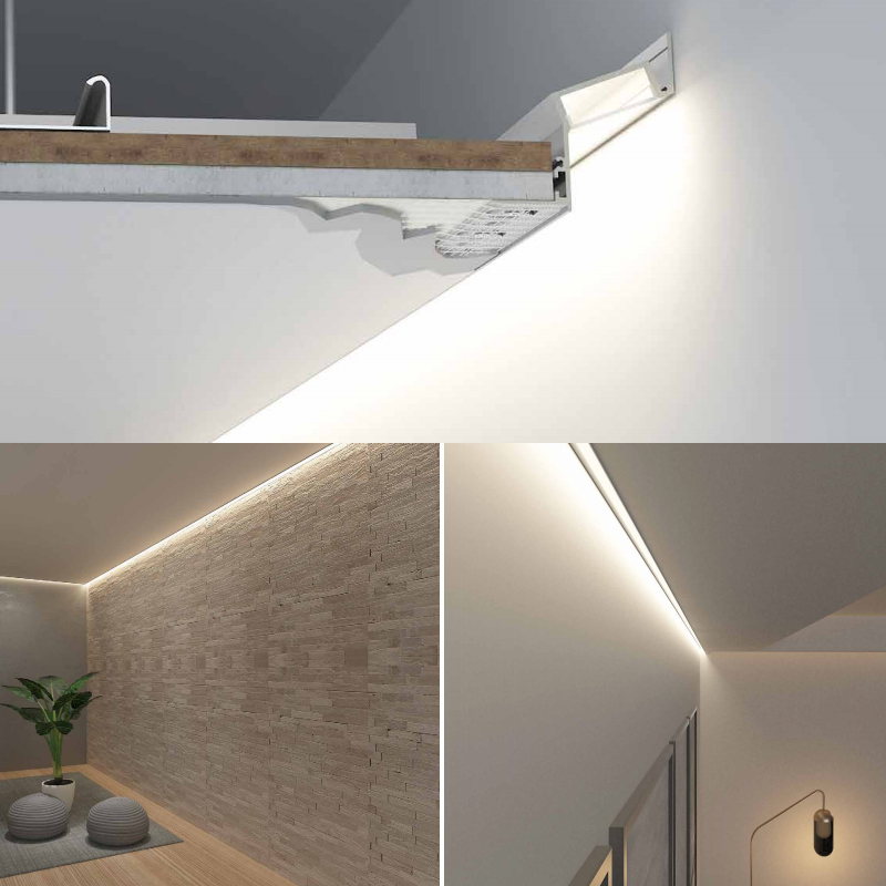 Anti-Glare Plaster-In Wall Washer LED Channel For 28mm Wide Strip Anti-Glare Plaster-In Wall Washer LED Channel For 28mm Wide Strip